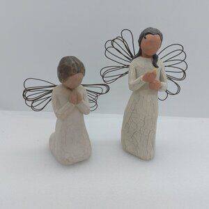 2 Willow Tree Angels Sue Lordi Angel Of Prayer & Angel Of Warmth